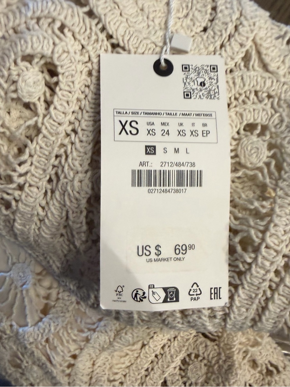 Zara Asymmetrical Crochet Midi Dress in Straw - Picture 12 of 12